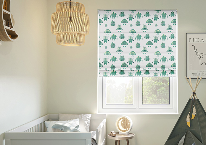 Robo Town, Emerald - Roman Blind - Image 3